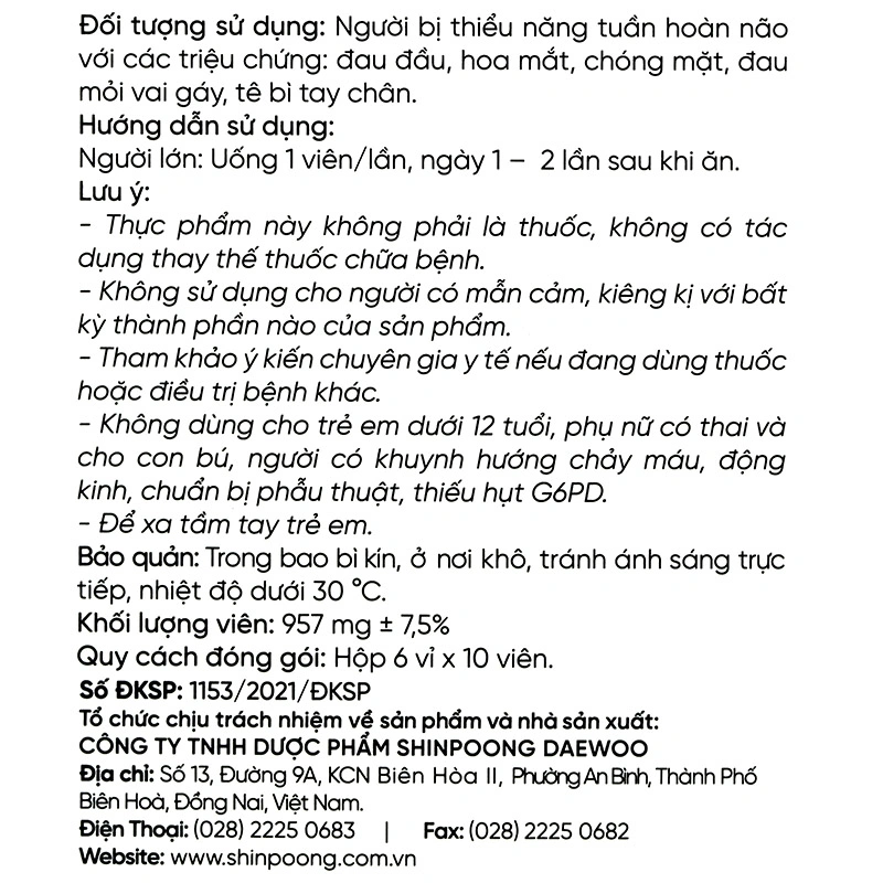 Thực phẩm bảo vệ sức khỏe GinkgoQik hộp 60 viên - 8